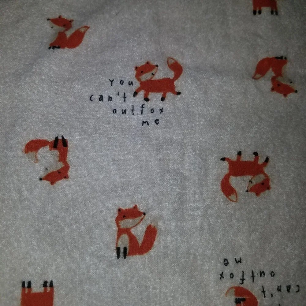 Gerber Tan Fox Receiving Blanket Lovey Security 100% Cotton You Can't Outfox Me